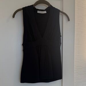 Susana Monaco Black V-Neck Tank Top